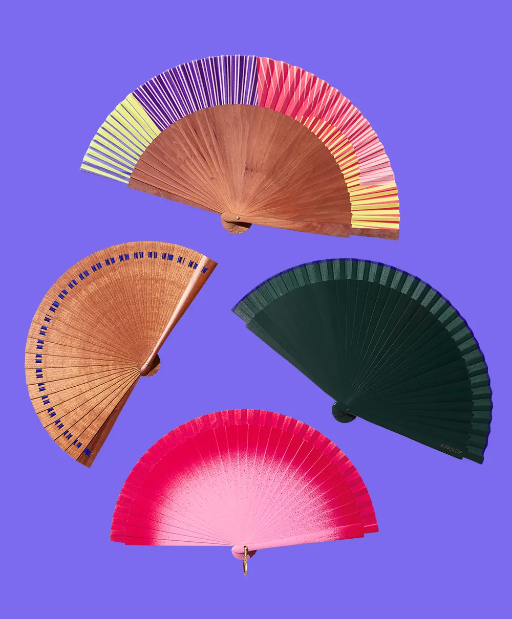 A FAN OF Abanico Éventail Emerald brezee handmade copia