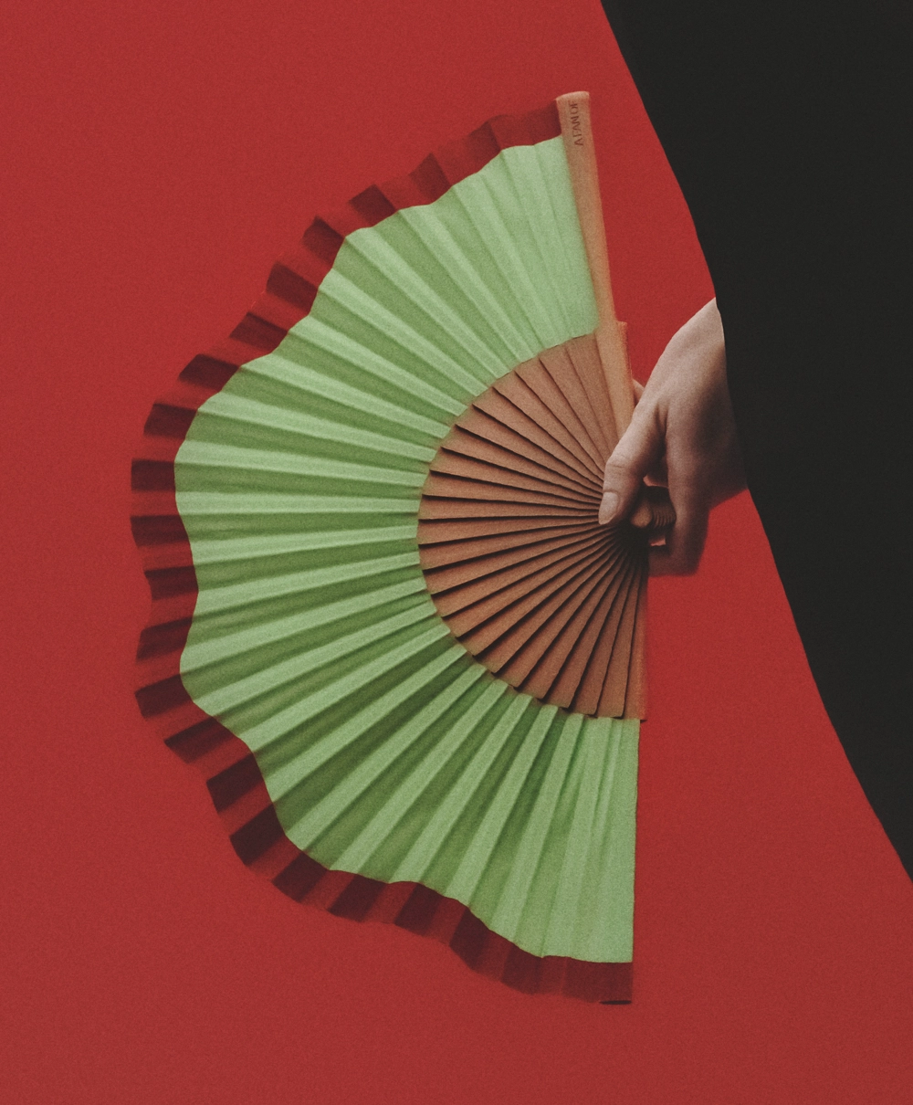 a fan of abanico éventail fluid shapes maxi detail
