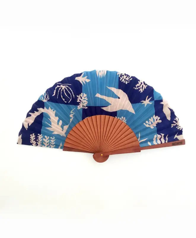 Fans created for the Musée Matisse featuring one of the artist’s artworks reproduced on the design.