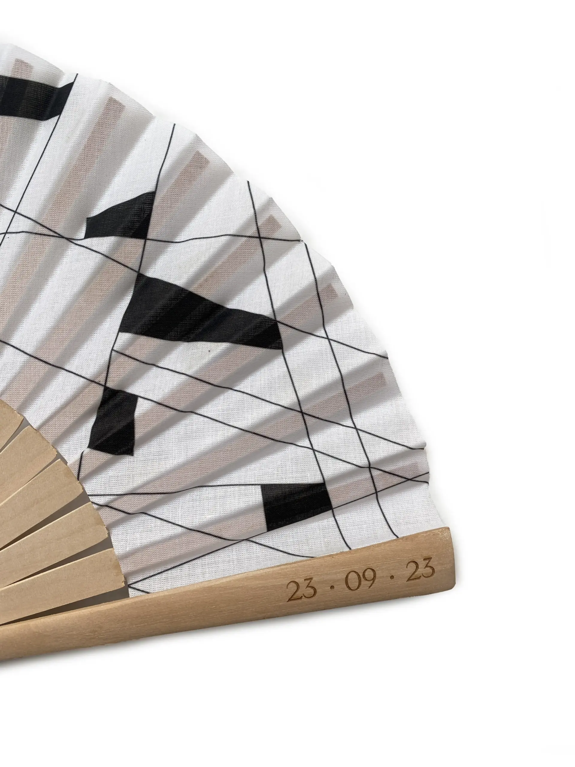 Diseño para boda, aportado por el cliente para un abanico medida mini